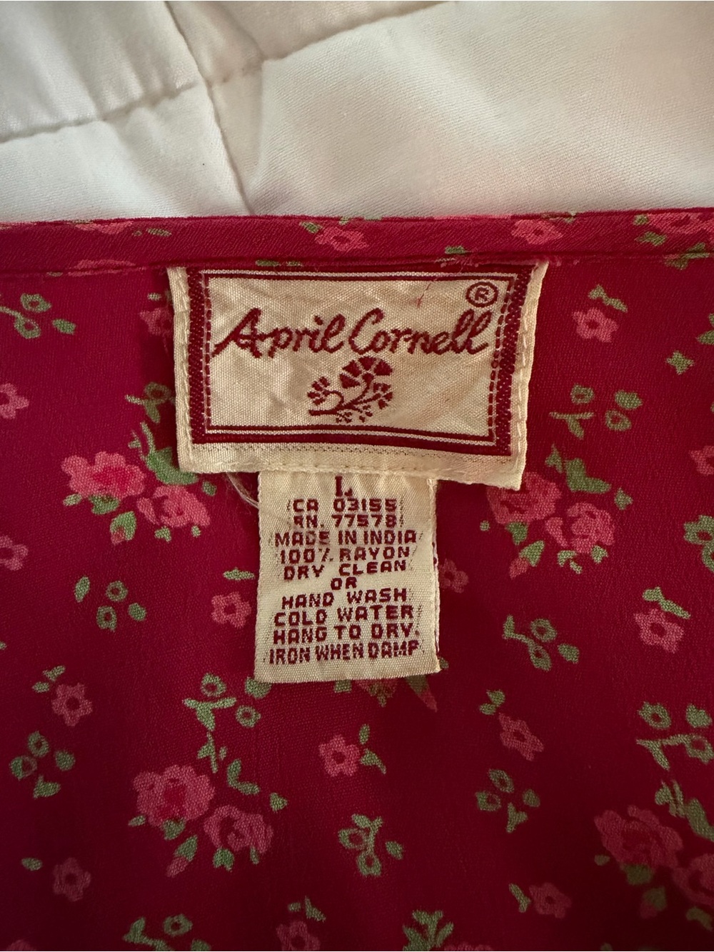 April Cornell Red Floral Midi Dress - Picture 3 of 3
